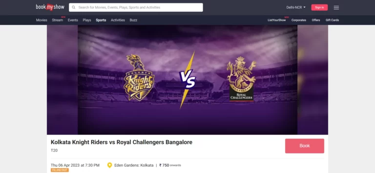 How to book your KKR Ticket