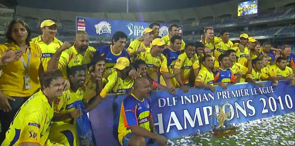 CSK 2010 Winners of each IPL season