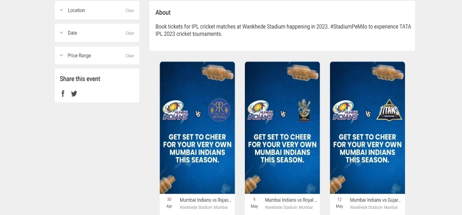 Mumbai Indians 2023 IPL tickets 