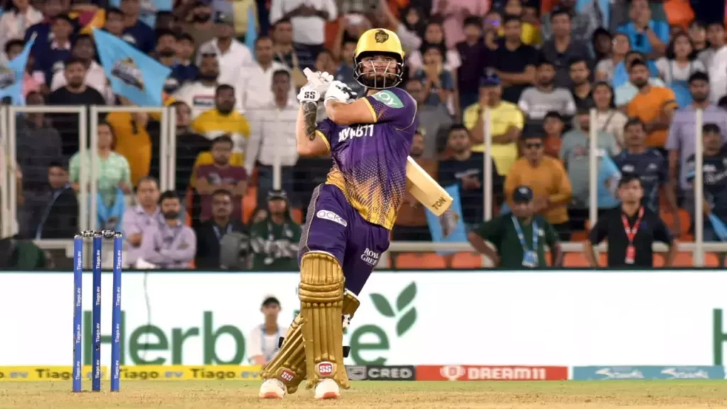 KKR Stuns GT with 5 Last Over Sixes